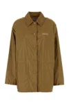 Prada Re-nylon Jacket Collared Neck In Brown