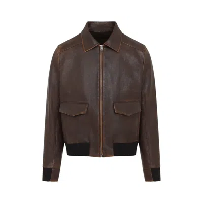 PRADA PRADA BRUCIATO LEATHER JACKET