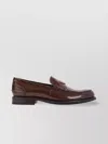 Prada Brushed Calf Leather Lace-up Loafers In Brown