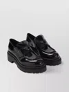 Prada Elegant Loafers For Women With Rubber Sole In Black