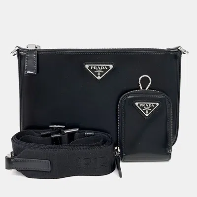 Pre-owned Prada Brushed Crossbody Bag In Black