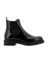 Prada Brushed Chelsea Boots In Black