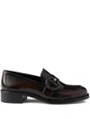 Prada Brushed Fumé Leather Loafers