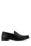 Prada Brushed Fumé Leather Loafers In Black