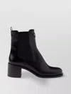 Prada Elasticated Leather Ankle Chelsea Boots In Black