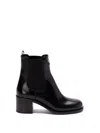 Prada Brushed Leather Ankle Boots In Black  