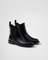 Prada Leather Ankle Boots In Black