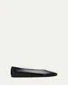 Prada Brushed Leather Ballerina Flats In Black