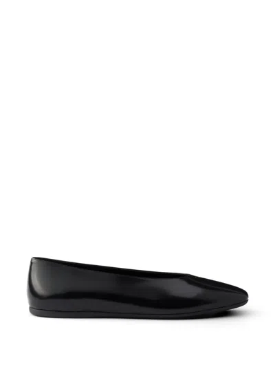 Prada Classic Ballerina Flats For Women In Black
