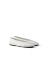 Prada Leather Ballet Flats In White