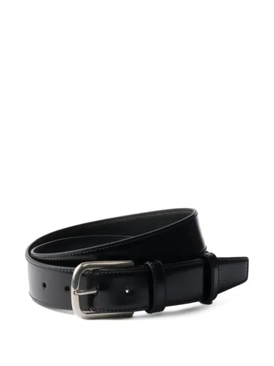 Prada Brushed-leather Belt In Black