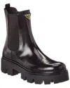 Prada 50 Leather Platform Chelsea Boots In Black