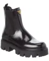 Prada 50 Leather Platform Chelsea Boots In Black