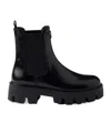 Prada 55mm Triangle-logo Chelsea Boots In Black