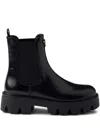 Prada Ankle Boots With Chunky Sole And Pull Tabs In Black