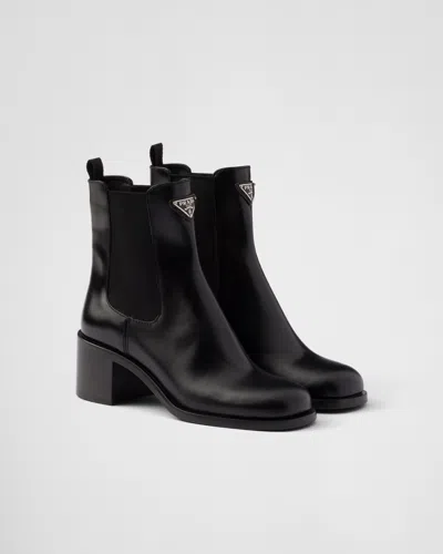 PRADA BRUSHED LEATHER BOOTIES