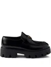 Prada Modern Loafers With Chunky Sole Design In Black