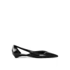 Prada Brushed Leather Cut-out Ballerina Flats In Black