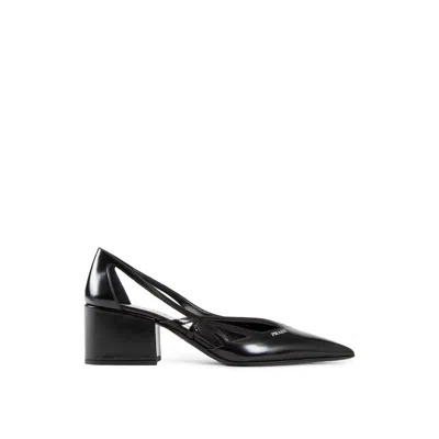 Prada Brushed Leather Cut-out Pumps