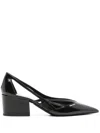 Prada Brushed Leather Cut-out Pumps Shoes In Black