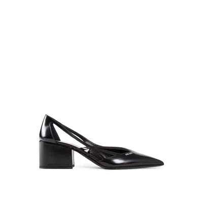 Prada Brushed Leather Cut-out Pumps Women