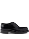 Prada Lace-up Shoes In Patent Leather In Black
