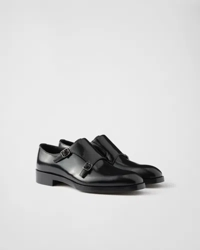 PRADA DOPPELSCHNALLEN-MONKSTRAPS AUS GEBÜRSTETEM LEDER