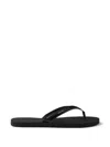Prada Logo Embossed Leather Flip Flop Sandals In Black