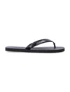 Prada Black Brushed Leather Flipflop Sandals In Black