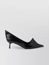 Prada Brushed Leather Kitten Heel Pumps In Red