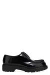 Prada Brushed Leather Lace-up Shoes Lace Up Shoes Black In Black