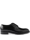 Prada Lace-up Leather Derbies In Black