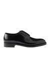 Prada Lace-up Leather Derbies In Black