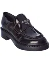 Prada Re-edition Equal Platform Penny Loafer In Black