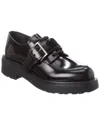 Prada Brushed Leather Loafer In Black