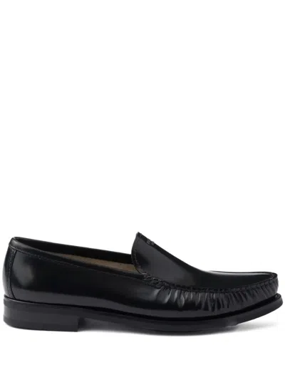 PRADA BRUSHED LEATHER LOAFERS