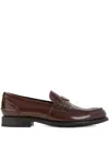 Prada Brushed Calf Leather Lace-up Loafers
