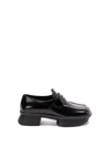 Prada Brushed Leather Squared-toe Loafers In Black  