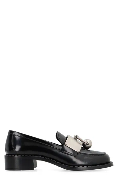 PRADA PRADA BRUSHED LEATHER LOAFERS