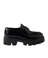 Prada Modern Loafers With Chunky Sole Design In Black
