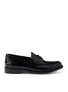 Prada 20mm Brushed-leather Band Loafers In Black