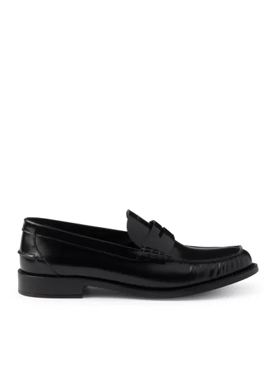 PRADA BRUSHED LEATHER LOAFERS