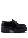 Prada Lug Sole Platform Loafer In Black