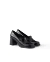 Prada Patent Leather Loafer Pumps In Black
