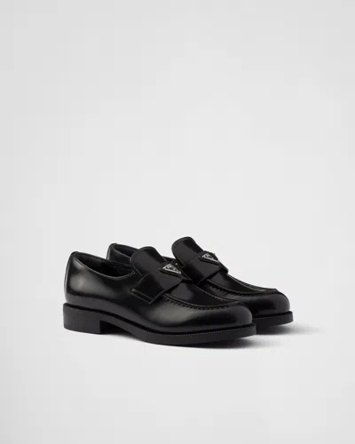 PRADA BRUSHED LEATHER LOAFERS