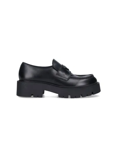 PRADA BRUSHED LEATHER LOAFERS