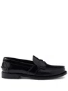 Prada Brushed Leather Loafers In Black