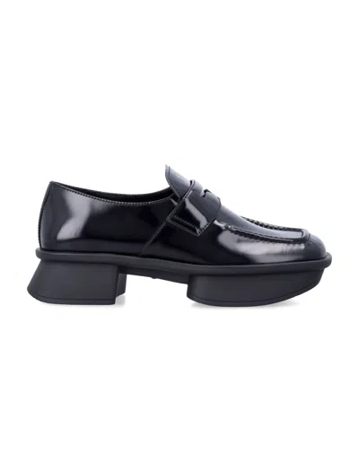 PRADA PRADA EQUAL BRUSHED LEATHER LOAFERS SHOES