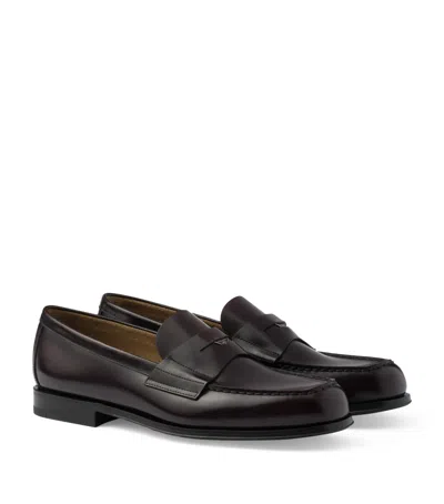Prada Men's Leather Loafers In Black