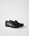 Prada Women Dark Brown Leather Loafers In Schwarz